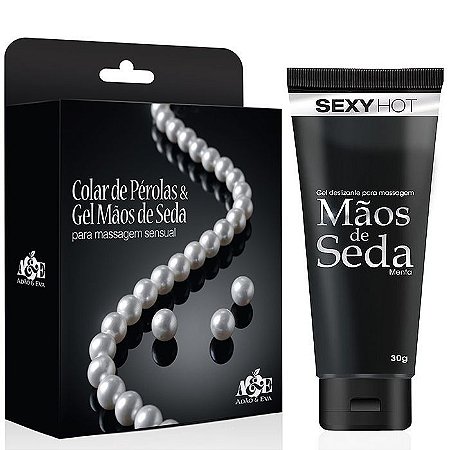 Kit Colar de Pérolas e Gel Mãos de Seda