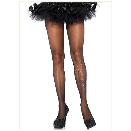 Meia Calça Preta Fina Strass   -  Leg Avenue