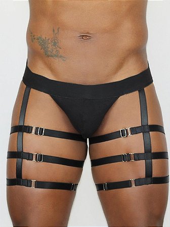 Cueca Jockstrap com Cinta Liga Preta P - Ricok