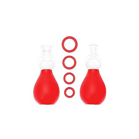 Estimulador Para  Mamilos Com Anéis Ajustáveis -  Nipple Erector Set Red