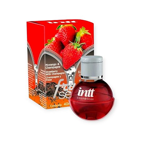 Gel Beijável com Leve Aquecimento Fruit Sexy Morango com Champagne 40ml - Intt