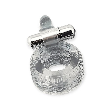 Anel Peniano Pneu Transparente com Cápsula Vibratória - Lovetoys