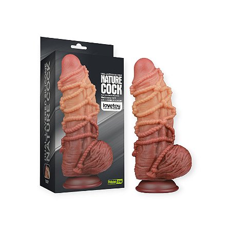 Pênis Dupla Densidade com Corda 24cm x7,7cm 9.5'' Dual Layered Platinum Silicone Cock with Rope - Lovetoy