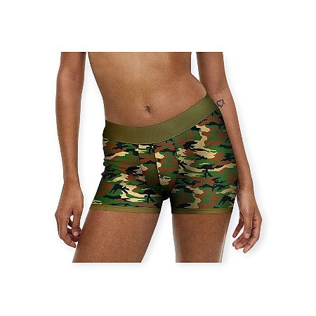 Cueca Boxer para Fixação De Packer Camo Strapon Shorts Camuflada - Lovetoy