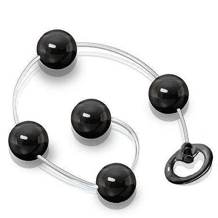 Bolinhas Tailandesas em Metal Ligadas por Fio de Silicone Preto - Hard
