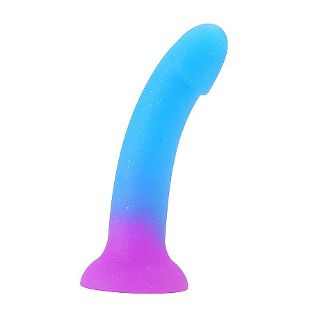 Pênis 17x3,5cm em Silicone com Glitter Blue Sky - Lovetoys