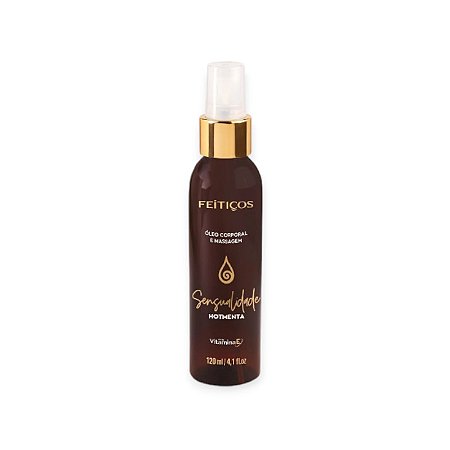 Óleo Corporal e Massagem Sensualidade Hot Menta 120ml - Feitiços