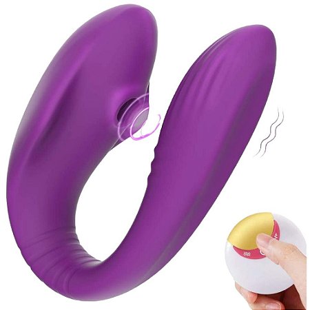 Vibrador de Casal Recarregável com Sucção e Controle Remoto - ME