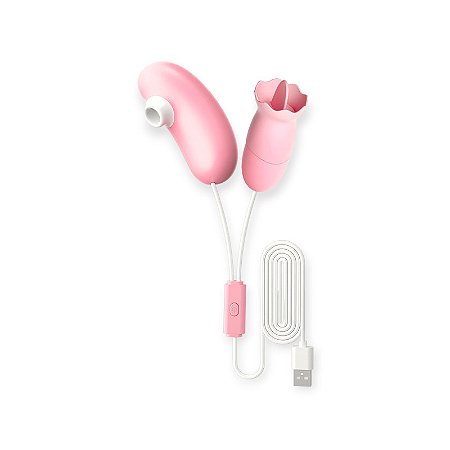 Cápsula Dupla Usb com Sugador e Bullet com Capa e Língua - Lilo