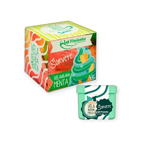 Vela Gelada para Massagem Sorvete Menta 50g - La Pimienta