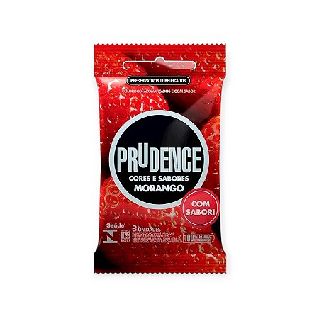 Preservativo Cores e Sabores Morango com 3 Unidades - Prudence