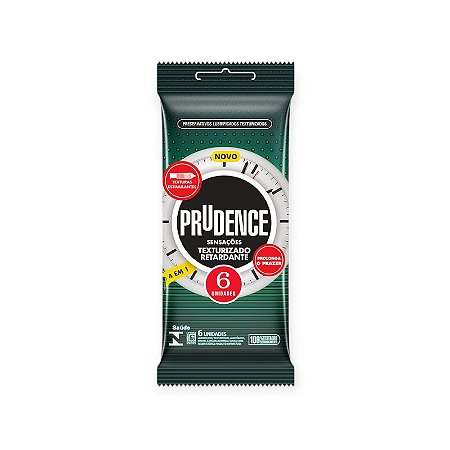 Preservativo Sensações Texturizado Retardante com 6 Unidades - Prudence
