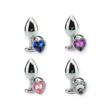 Plug Anal Jóia Coração em Aço Inox 8cm M - Lovetoys