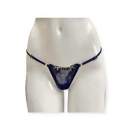Calcinha Fio Dental de Renda com Frase Frontal Puta - Yaffa
