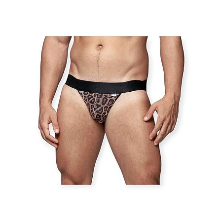 Jockstrap em Tule com Estampa de Onça - SD Clothing