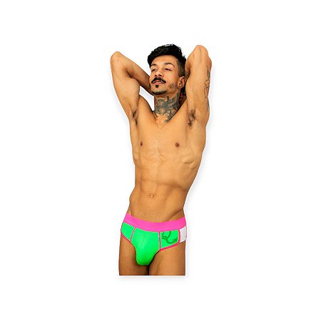 Cueca Open Colors Verde e Pink Neon - Lovetoys
