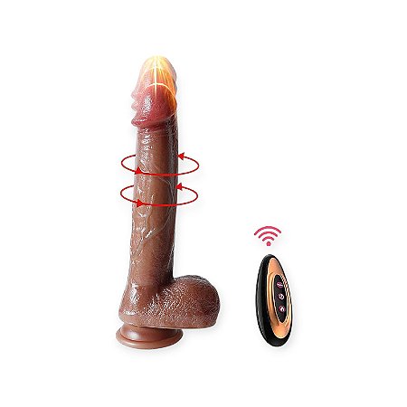 Pênis Realístico 22cm x 4,2cm Rotativo com Vai e Vem e Aquecimento - SI