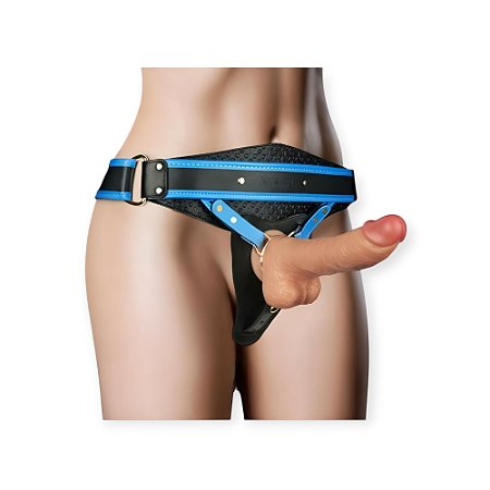 Cinta Peniana com Prótese 22cm x 4,5cm Vibrating Enhanced Strap on Set 8.5'' - Lovetoy