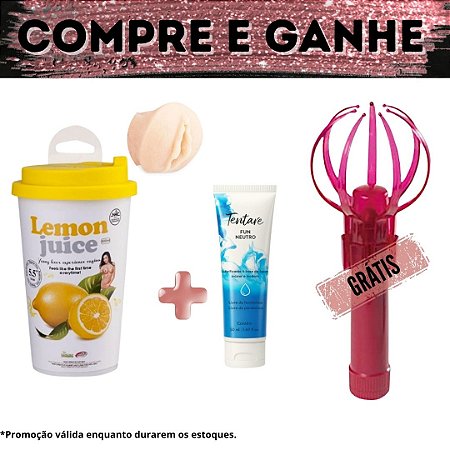 Compre Masturbador Café Lemon Juice + Lubrificante Fun Neutro e Ganhe Vibrador Feeler