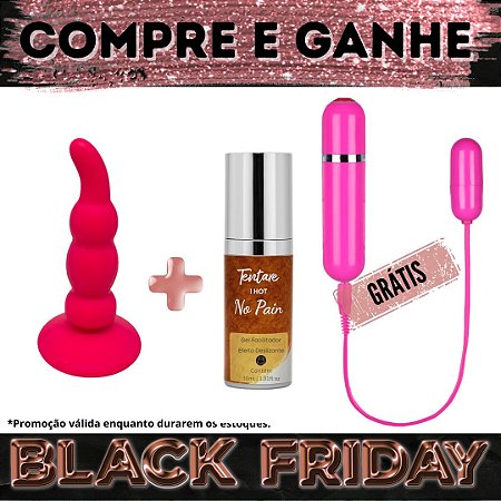 Compre Plug Anal Escalonado Pink + No Pain Tentare e Ganhe Cápsula Virgo
