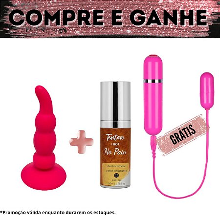 Compre Plug Anal Escalonado Pink + No Pain Tentare e Ganhe Cápsula Virgo