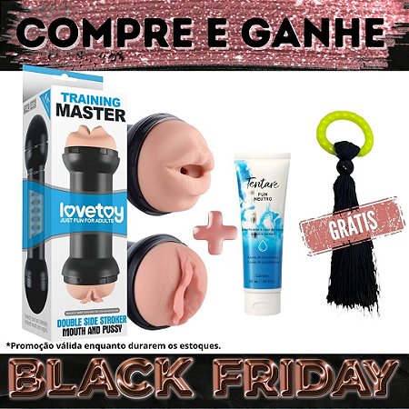 Compre Masturbador Duplo Training Master + Lubrificante Vegano Tentare Fun e Ganhe Anel Peniano Pearl Cock Ring