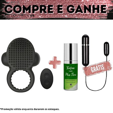 Compre Anel Peniano Spell Black + Prolongador de Ereção Plus Time e Ganhe Cápsula Virgo