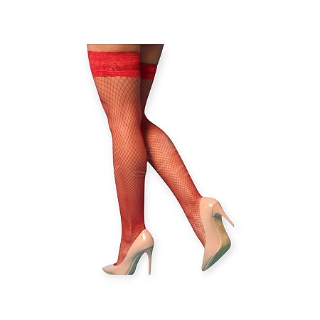 Meia 7/8 Arrastão com Barrado em Renda - Yaffa Lingerie