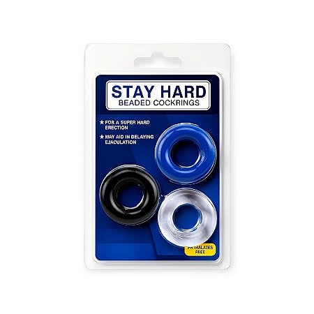 Kit com 3 Anéis Penianos Stay Hard - Lovetoys