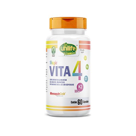 Cálcio + Magnésio + D3 + K2 - Vita 4 710mg 60 caps