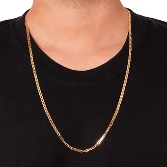 Corrente Masculino mod Fígaro Lacre Liso em Ouro 18K - 6 gramas