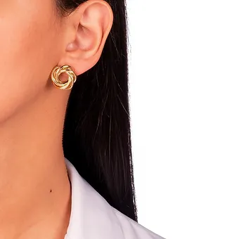Brinco Semijoia Elos Entrelaçados Lisos
