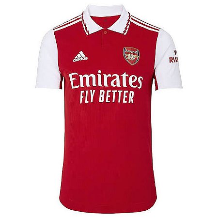 Camisa Arsenal Home 22/23 s/n° Torcedor Adidas Masculina - Laranja+Branco