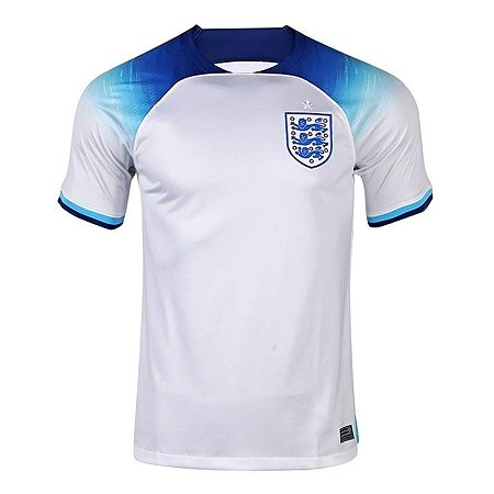 Camiseta Inglaterra Home 22/23 a/n° Torcedor Nike Masculina - Branca+Azul