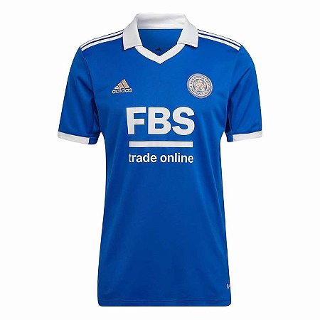 Camiseta Leicester City Home 22/23 s/n Torcedor Adidas Masculina - Azul+Branco