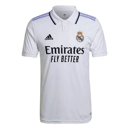 Camiseta Real Madrid Home 22/23 s/n° Torcedor Adidas Masculina - Branco