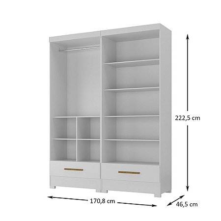 Estante para Livros Modulado Abel 2 Gavetas Nature/Off White - Moville -  Moville - Móveis para sua Casa você encontra aqui