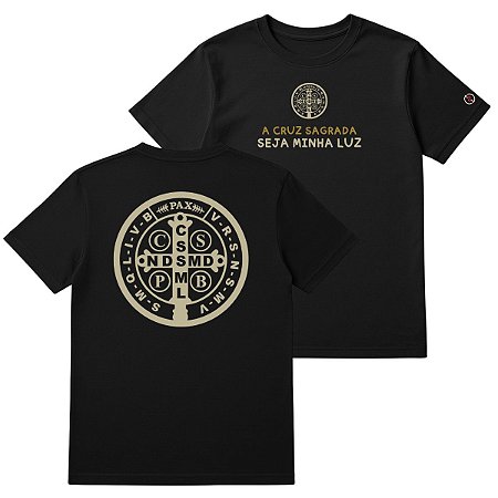Camiseta Medalha de São Bento 100% Algodão 30.1 Costura Reforçada Verus