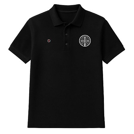 Camisa Polo Medalha de São Bento Piquet 50% Algodão 50% Poliéster