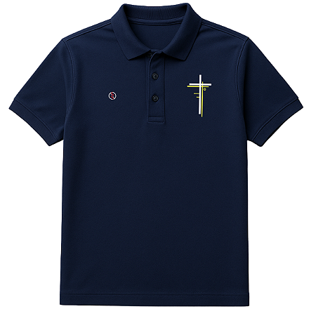 Camisa Polo Cruz Casual Piquet 50% Algodão 50% Poliéster
