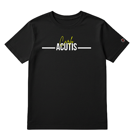 Camiseta Carlo Acutis 100% Algodão 30.1 Costura Reforçada Verus