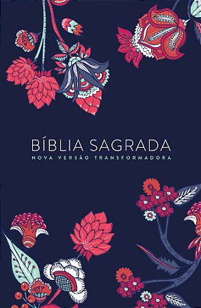 Bíblia NVT – LN Indian Flowers Azul Marinho