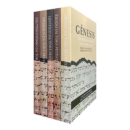 LIVRO BOX 5 LIVROS PENTATEUCO BILÍNGUE - ESTUDO DA TORÁ