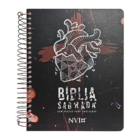 BÍBLIA PARA ANOTAÇÕES - NVI - ESPIRAL - CORAÇÃO DE PEDRA