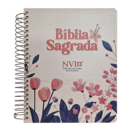BÍBLIA PARA ANOTAÇÕES - NVI - ESPIRAL - FLORAL CARTOON
