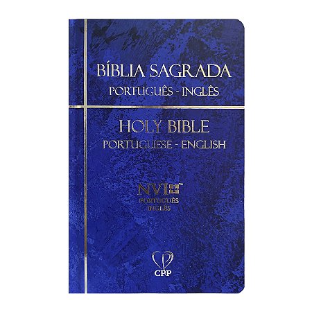 BÍBLIA NVI BILÍNGUE CAPA DURA - AZUL