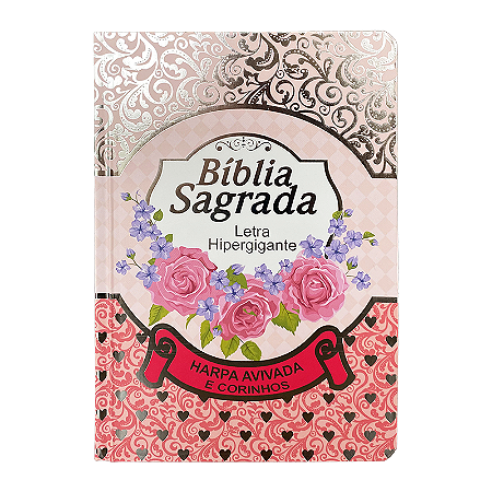 BÍBLIA L. HIPERGIGANTE PPM ARC FULL COLOR LAMINADA C/ HARPA - ROSA