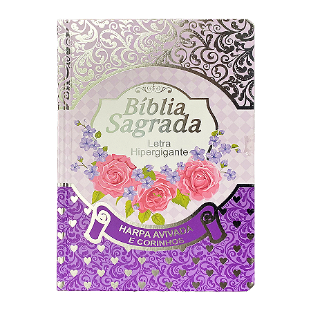 BÍBLIA L. HIPERGIGANTE PPM ARC FULL COLOR LAMINADA C/ HARPA - LILÁS