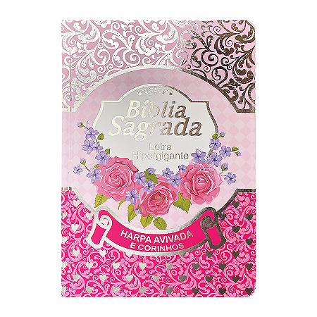 BÍBLIA L. HIPERGIGANTE PPM ARC FULL COLOR LAMINADA C/ HARPA - PINK