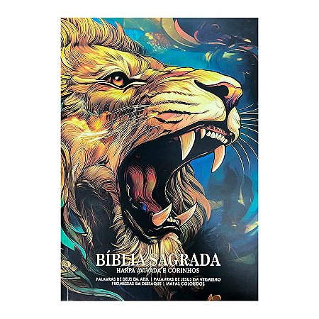 BÍBLIA L. GIGANTE PPM ARC FULL COLOR BROCHURA C/ HARPA - LEÃO RUGINDO